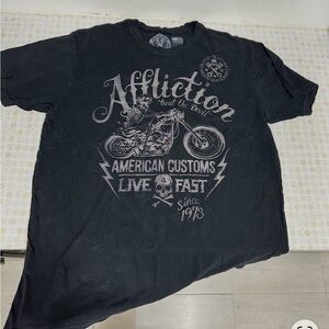 Affliction Men's Charcoal Graphic Tee